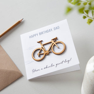 Simple Wooden Bicycle Birthday Card