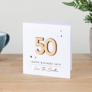 Wooden Numbers Big Birthday Card