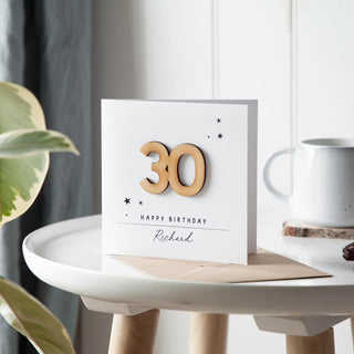 Wooden Numbers Big Birthday Card