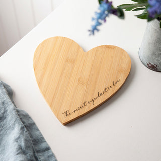 Custom Text or Quote Heart Shaped Chopping Board