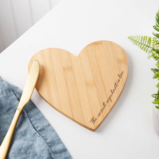 Custom Text or Quote Heart Shaped Chopping Board