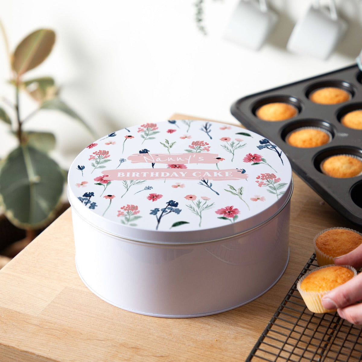 Pretty Florals Personalised Cake Tin – No Ordinary Gift