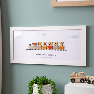 Wooden Train Personalised Framed Print