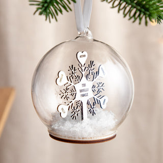 Metallic Family Snowflake Bauble