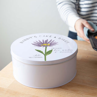 Birth Flower Personalised Cake Tin