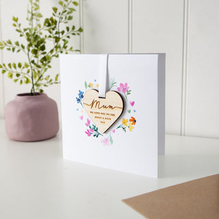 Hanging Heart Wildflower Mother's Day Card