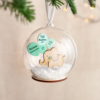 First Christmas Baby Details Elephant Bauble