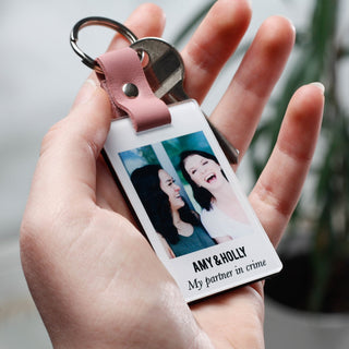 Pinks' Leather Photo Memory Keyring