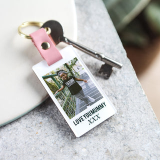 Pinks' Leather Photo Memory Keyring