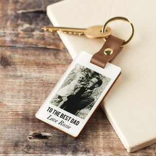 Neutrals' Leather Photo Memory Keyring