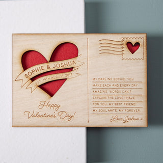 Engraved Cut Out Heart Postcard