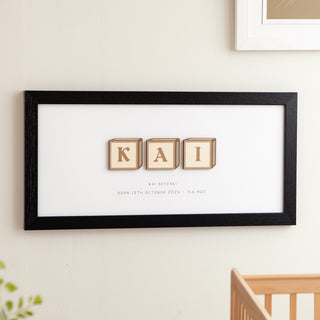 Wooden Building Blocks Personalised Baby Name Print