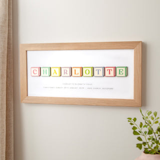 Wooden Building Blocks Personalised Baby Name Print