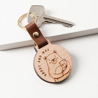 Daddy Bear Engraved Wooden Keyring