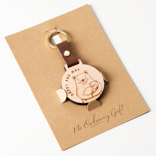 Daddy Bear Engraved Wooden Keyring