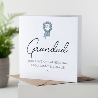 No.1 Rosette Father's Day Card