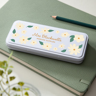 Floral Pattern Pencil Tin