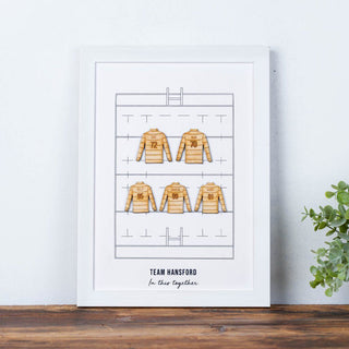 Personalised Family Rugby Squad Print