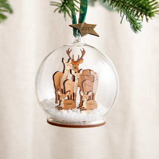 Family of Deer Personalised Christmas Bauble