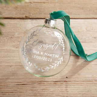 Couple's Foiled Wreath Engagement Bauble