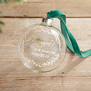 Couple's Foiled Wreath Engagement Bauble