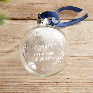 Couple's Foiled Wreath Engagement Bauble