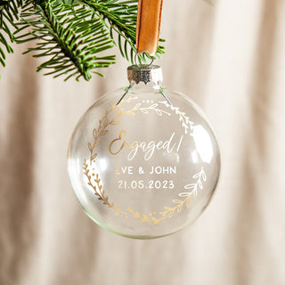 Couple's Foiled Wreath Engagement Bauble