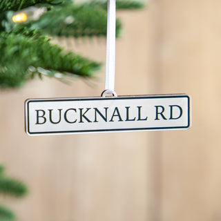 Personalised Street Sign Christmas Hanging Decoration