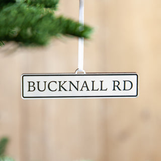 Personalised Street Sign Christmas Hanging Decoration