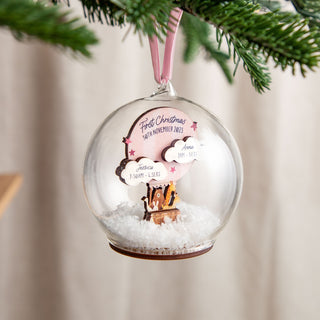 Twins First Christmas Hot Air Balloon Baby Details Bauble