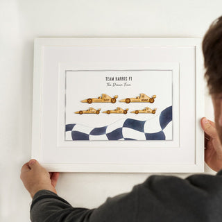 Personalised Family Race Car Print