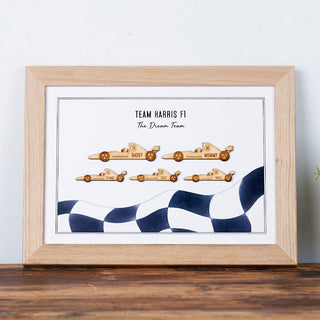 Personalised Family Race Car Print