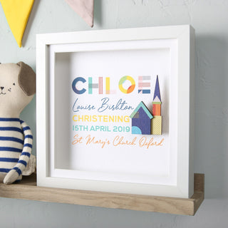 Personalised Colourful Christening Frame