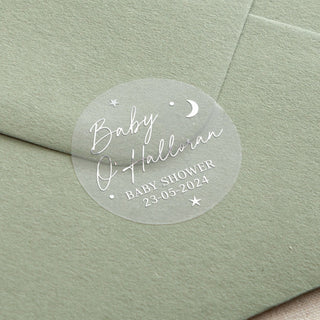 Moon & Stars Foiled Baby Shower Stickers