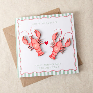 You're My Lobster Personalised Keepsake Card