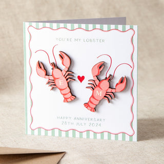 You're My Lobster Personalised Keepsake Card