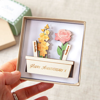 Couple's Birth Flower Mini Keepsake Gift