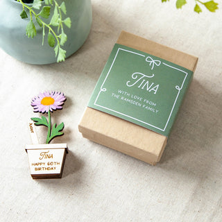 Wooden Birth Flower Personalised Boxed Keepsake