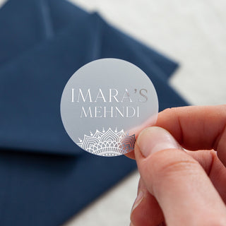 Minimal Mandala Personalised Mehndi Foiled Stickers