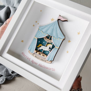 3D Carousel Christening Frame