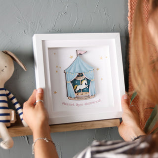 3D Carousel Christening Frame