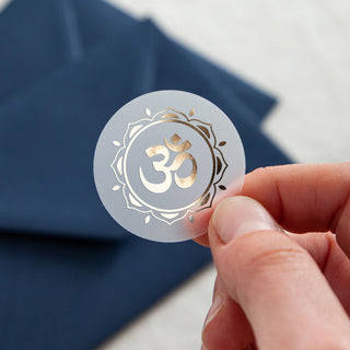 Om Mandala Symbol Foiled Stickers