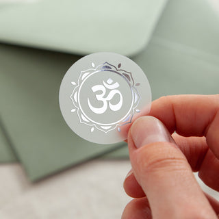 Om Mandala Symbol Foiled Stickers