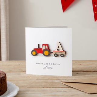 Personalised Tractor Birthday Keepsake Card