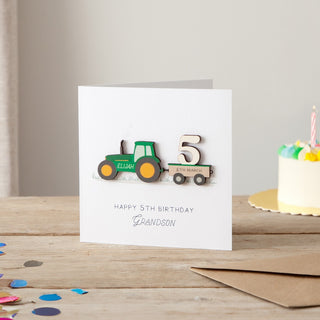 Personalised Tractor Birthday Keepsake Card