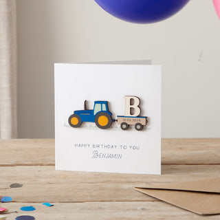 Personalised Tractor Birthday Keepsake Card