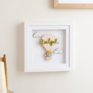 Hot Air Balloon Keepsake Print with Cut out Name