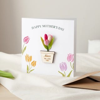 Paper Tulips 3D Planter Keepsake Card