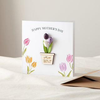 Paper Tulips 3D Planter Keepsake Card