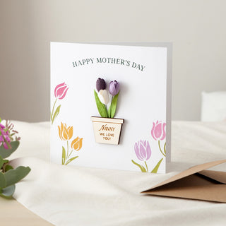 Paper Tulips 3D Planter Keepsake Card